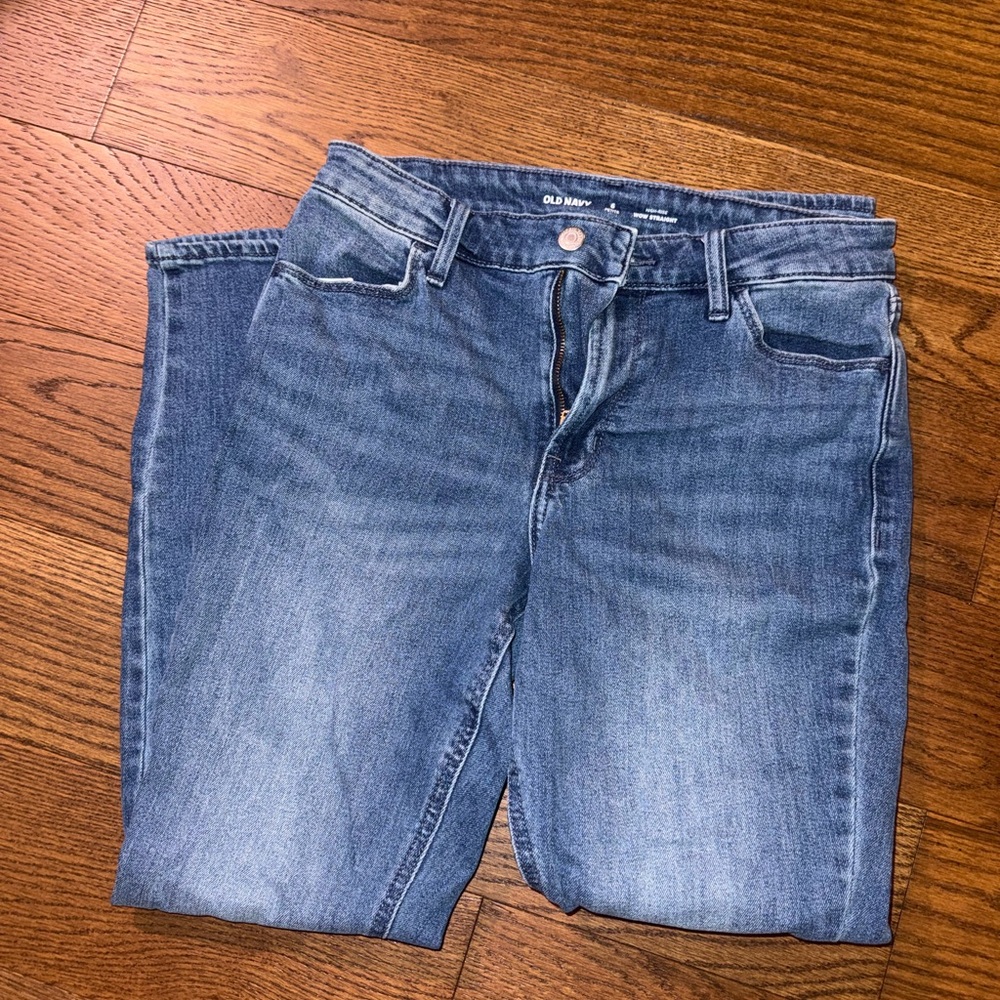 Old Navy Women's Blue Straight Leg Jeans - Picture 1 of 4